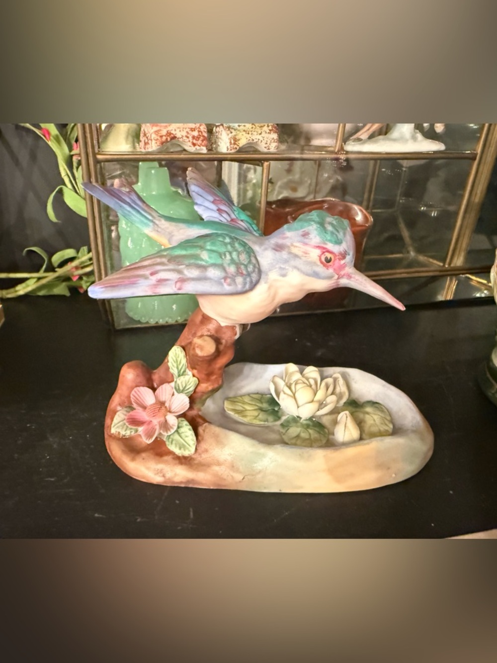 Ceramic Hummingbird Figurine - Multicolor kingfisher